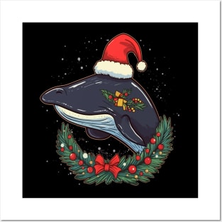 Whale Christmas Posters and Art
